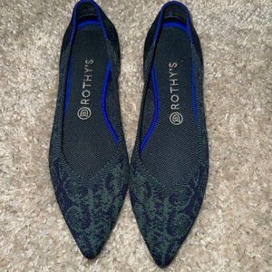 Rothy's  Size 10.5 Emerald Blue Snake Points